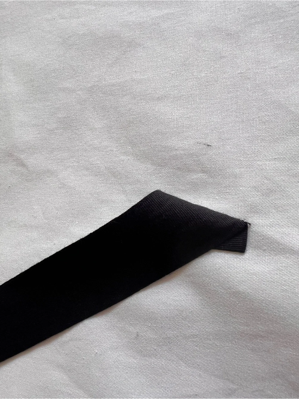 Chanel White Cotton Folder Dust Bag with Black Ribbon Ties Storage Large